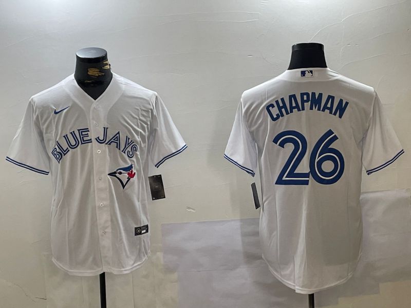 Men Toronto Blue Jays 26 Chapman White Game Nike 2024 MLB Jersey style 1